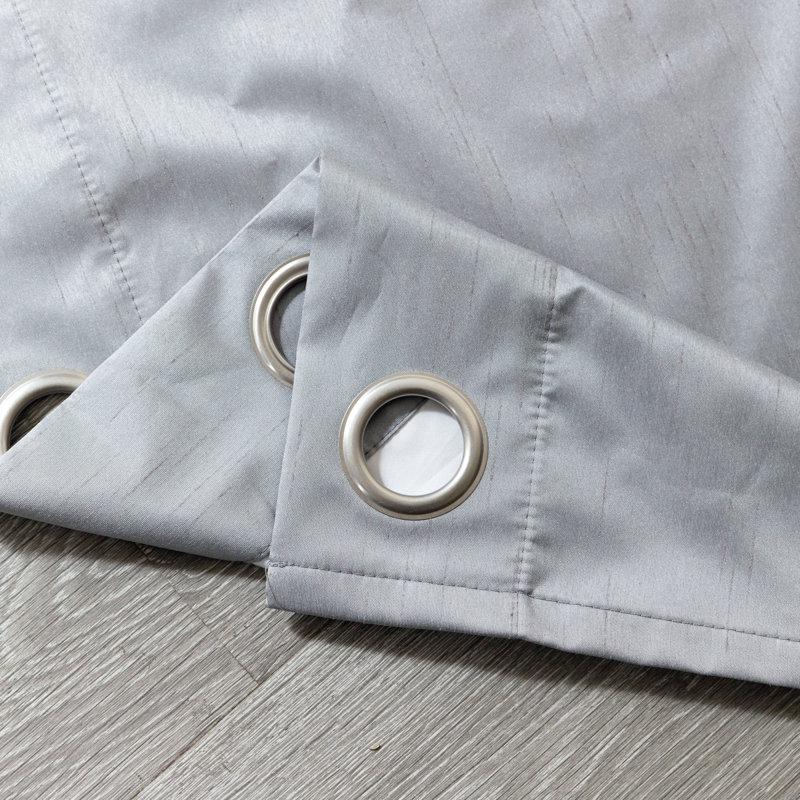 Panneau de rideau simple occultant et isolant synthétique de couleur unie Kensington, Gris, L 52 po x L 63 po