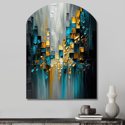 Cohby - Arch Abstract Geometric Metal Wall Decor, Asymmetrical Metal Wall Sculpture Print