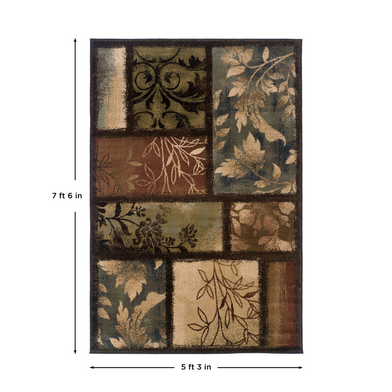 Geovany Floral Indoor Rug, Rectangle 5'3" x 7'6"