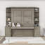 Lit escamotable avec bureau, tablettes de rangement et armoires-727568660