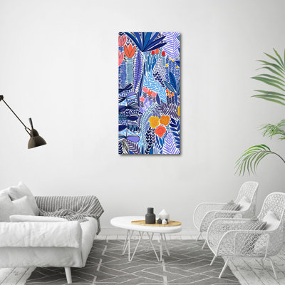 Tropical Flowers 1 Piece Wrapped Canvas Wall Art