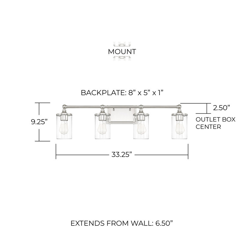 Camden 4 - Light Dimmable Vanity Light