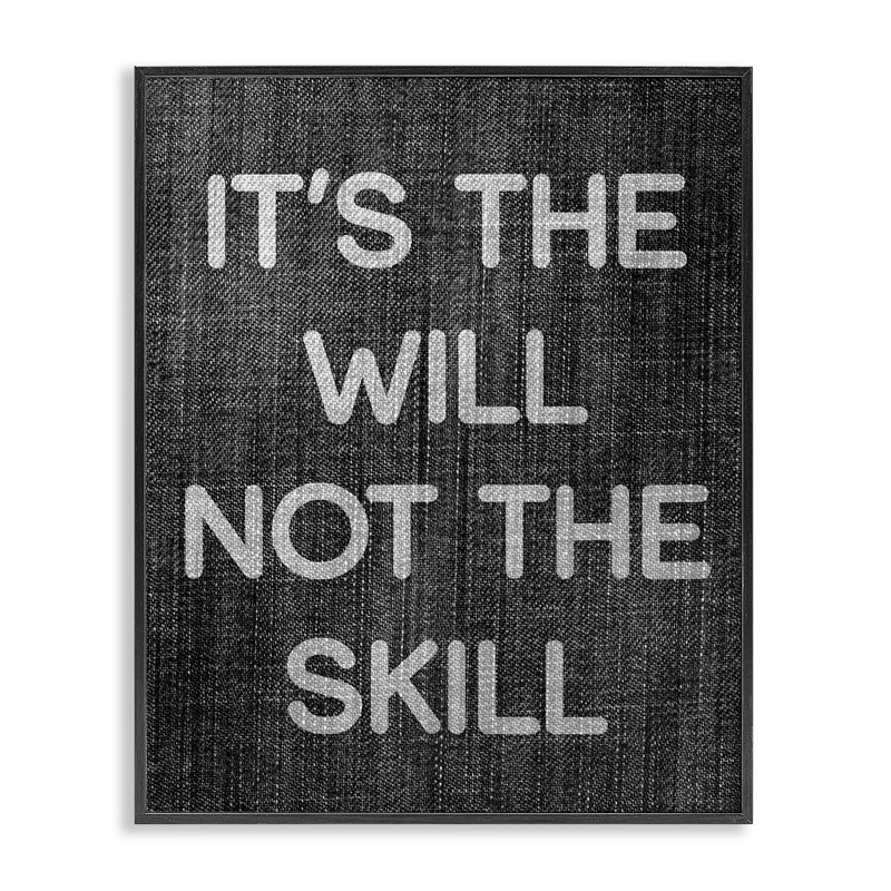 «Will Not Skill», estampe numérique encadrée par Daphne Polselli, H 14 po x l 11 po, Giclée encadrée noir minuit