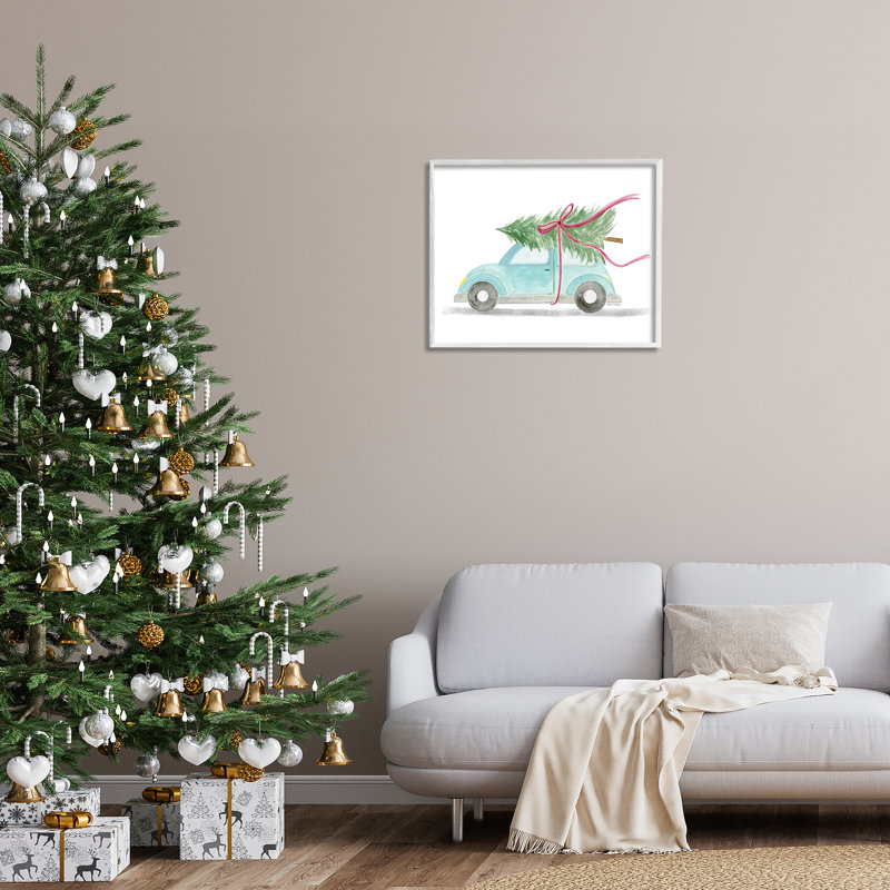 Art giclée sur arbre à vent sur une voiture par Rachel Nieman, Estampe numérique encadrée blanc bord de mer