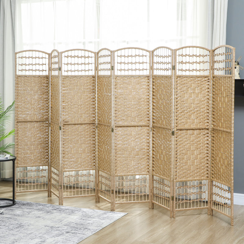 Paravent pliable de 5,6 pi, écran d'intimité autoportant pour chambre à coucher, bois, Naturel