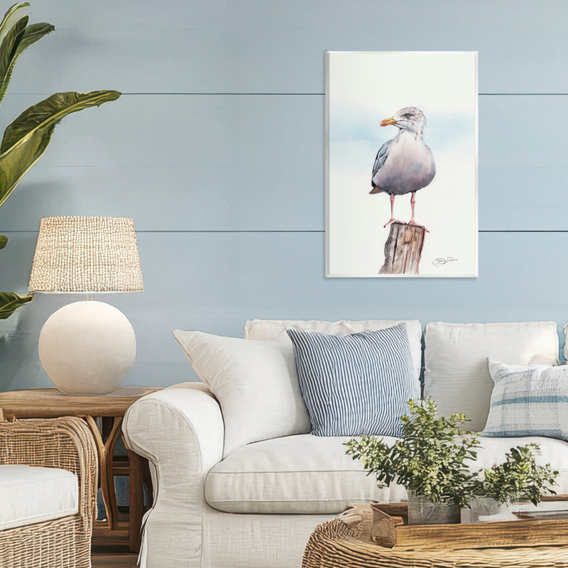 Plaque murale Seaside Seagull Perch, design par Cady, H 19 po x l 13 po