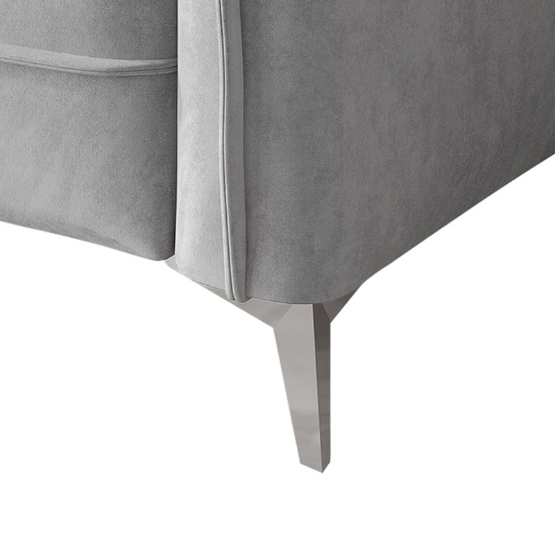 Ensemble de salon 2 pièces rembourré moderne, Gris argenté