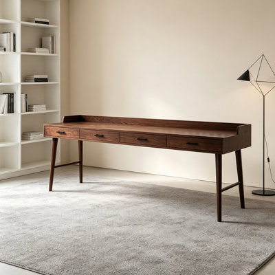 High-end Walnut Solid Wood 4-Drawers Desk
