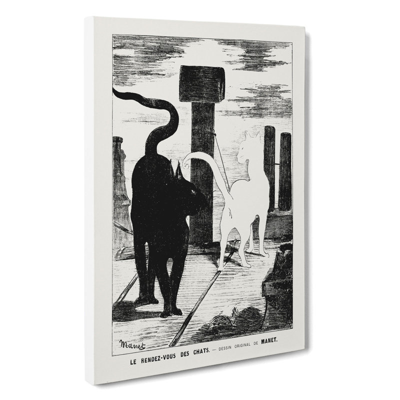 The Cats Rendezvous Vol.2 by Edouard Manet - Wrapped Canvas Painting, 60cm H x 40cm W x 3cm D