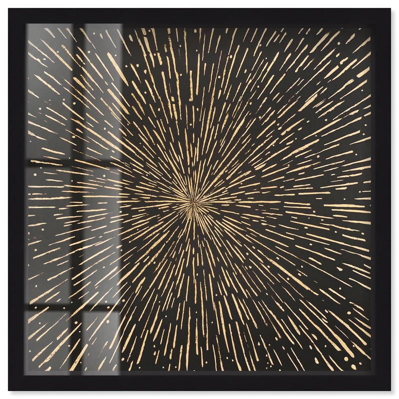 «Primal Burst Boho Gold» par Art Remedy, H 13 po x l 13 po, Noir