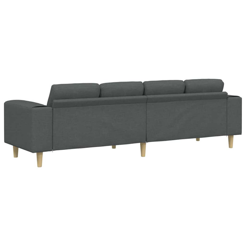 vidaXL Living Room Couch Dark Grey 98.43 x 30.31 x 29.92 in Polyester, Nautral, Gray Fabric