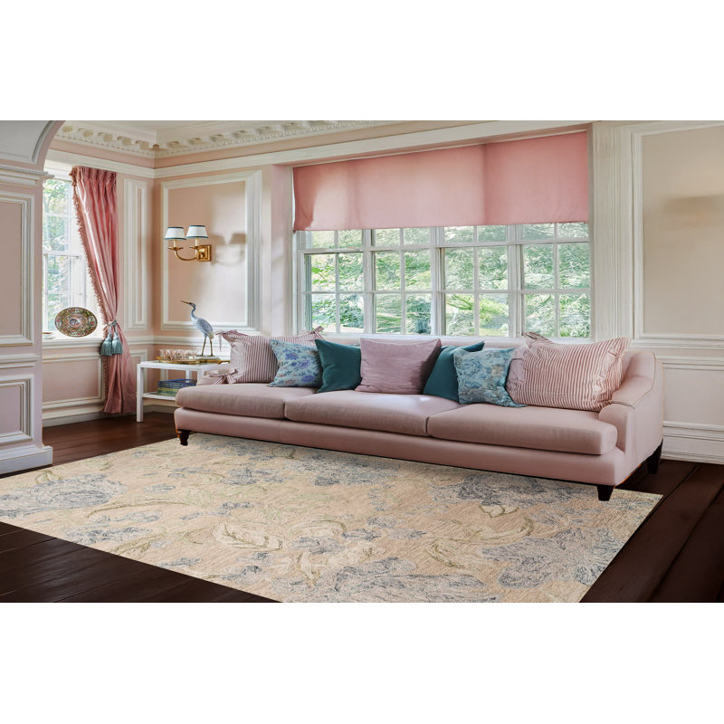 DAISY 9096-845 BEIGE/SAGE, Rectangle 9' x 12'