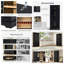 K&K - Armoire de cuisine de style campagnard haut de 78,2 po avec 8 tablettes de porte, 4 tablettes réglables, un tiroir caché et un support à vin - Rangement polyvalent pour la cuisine, la salle à manger et la salle de bain en frêne noir-1246860415