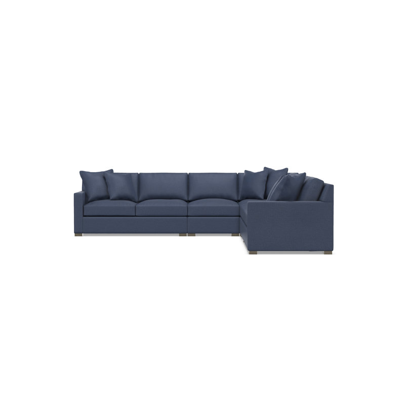 Bernhardt Kelsey 5-Piece Fabric Sectional, Blue Polyester