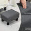 Repose-pieds gris anthracite recouvert de lin, petit pour l'espace intérieur, repos confortable avec revêtement, gris, compact pour tous les styles de maison,