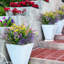 12 pièces de fleurs artificielles d'extérieur, fausses plantes artificielles en plastique résistantes aux rayons UV en vrac pour suspendre le pot de fleurs de la fenêtre du porche de la maison, décoration de mariage, automne et été (12, plusieurs c