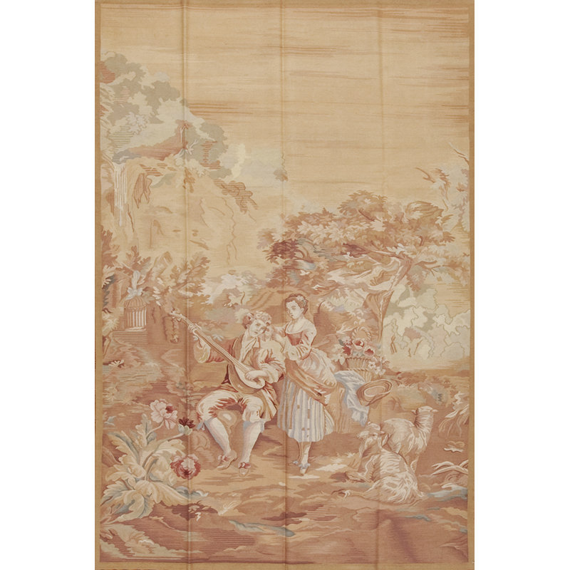 Pektap Hand Woven Wool Tapestry, 60" H x 94" W, Light Brown
