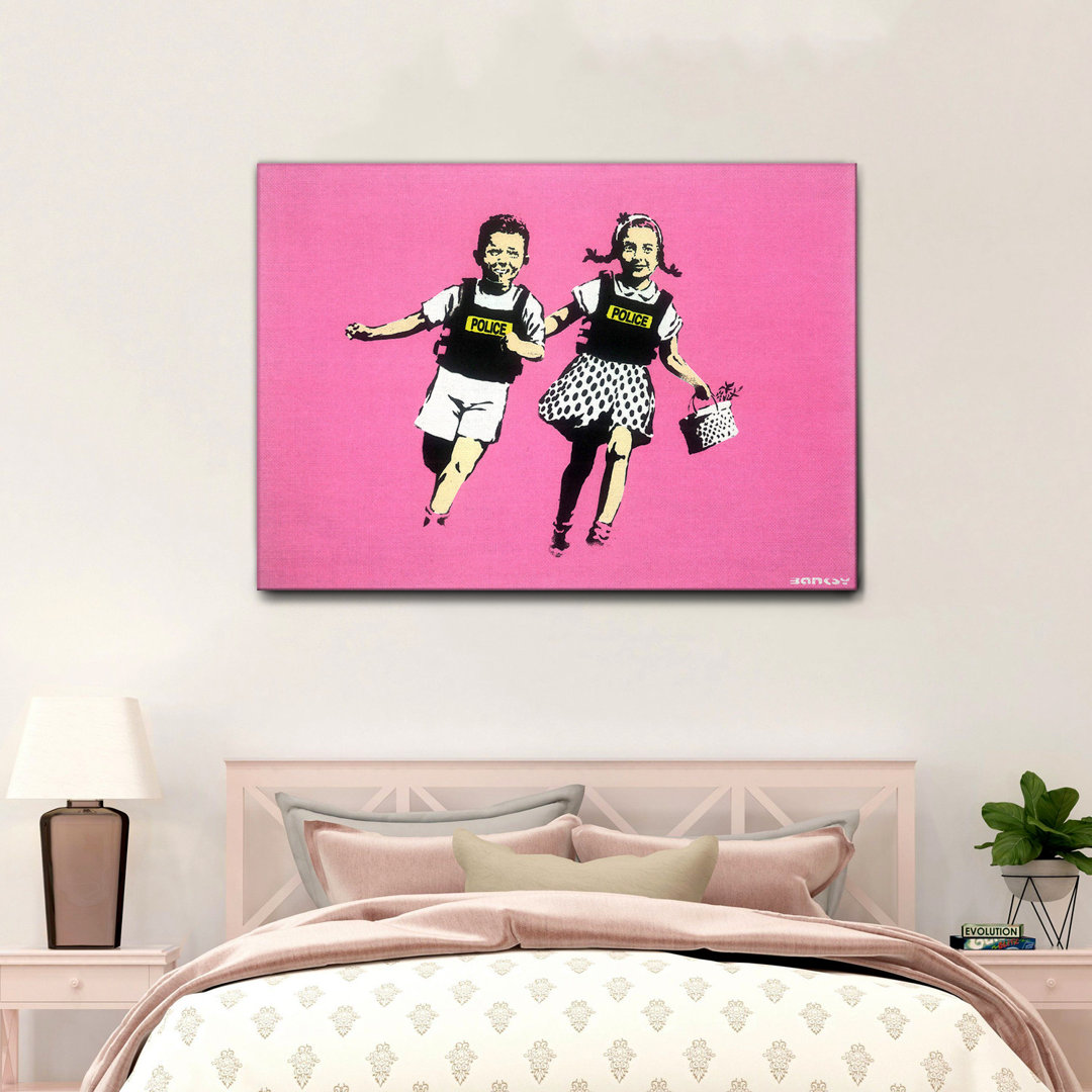 Leinwandbild Jack and Jill, Children of the Police, Pink von Banksy