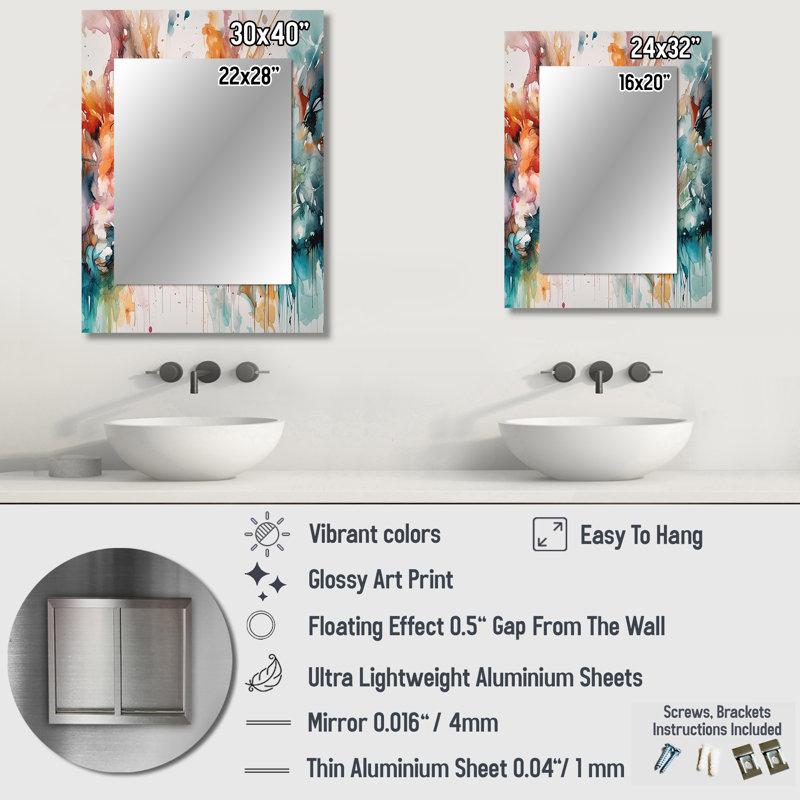 Captivating Boho Dance III - Abstract Large Mirror, Modern & Contemporary Unique Wall Mirror Decor, Printed Metal Art