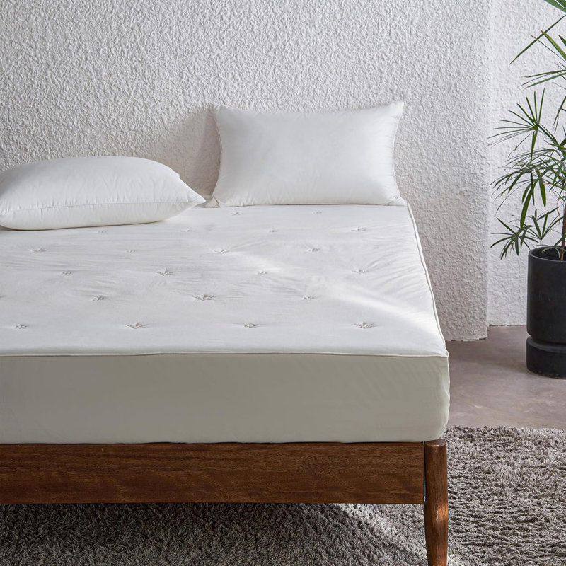 Mattress Pad Protector, 100% Cotton Top Cooling Breathable Quilted Mattress Cover Fitted Sheet Stretches Up To 16 Inches Deep Pocket Non Slip Soft Bed Pad Topper