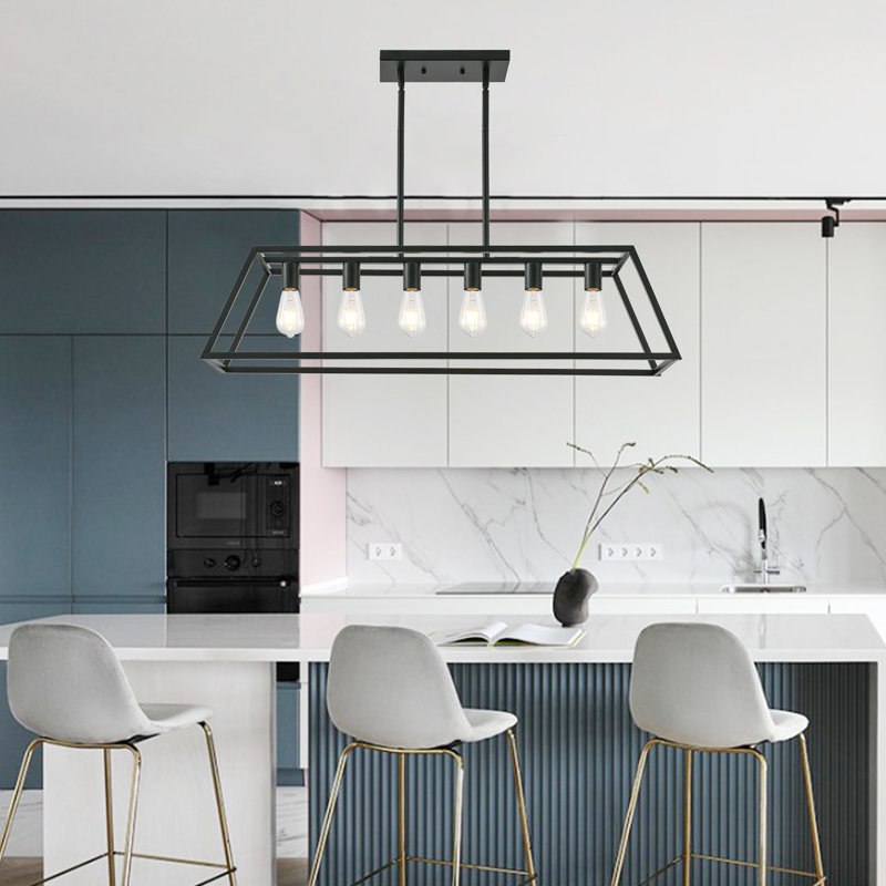 Jaijuan - Light Kitchen Island Pendant, 41" W, 6 Lights