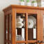 Vitrine antique avec 4 portes en verre et tablettes réglables pour la maison ou le bureau (ampoule E26 incluse)-2087876910