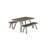 Pangea Home Jack Modern Outdoor Anodized Aluminum 3-piece Dining Set With Polyresin Slats & Adjustable Feet