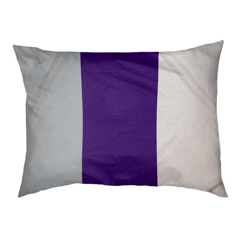 Coussin Houston, Moyen (H 9,5 po x l 28 po x P 18 po), Argent / mauve / blanc
