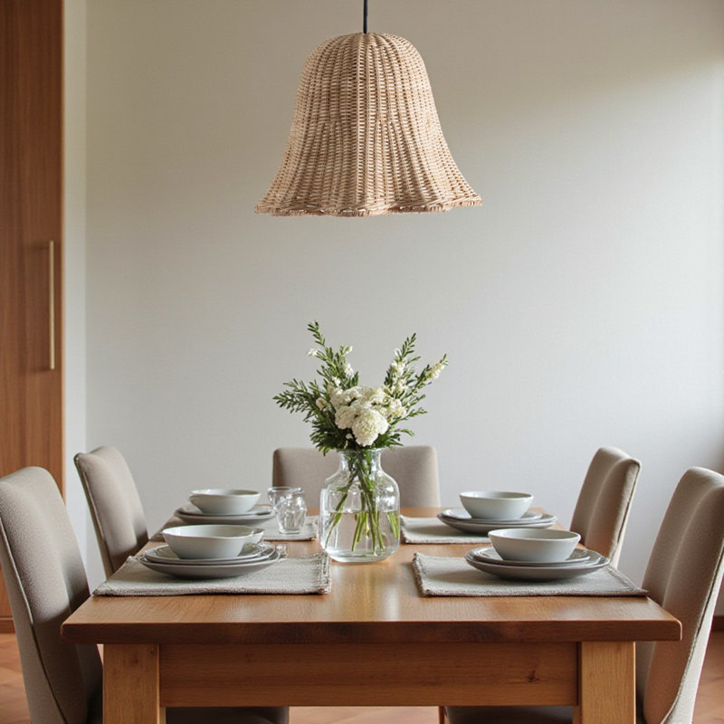 Olson Rattan Scalloped Pendant Lampshade