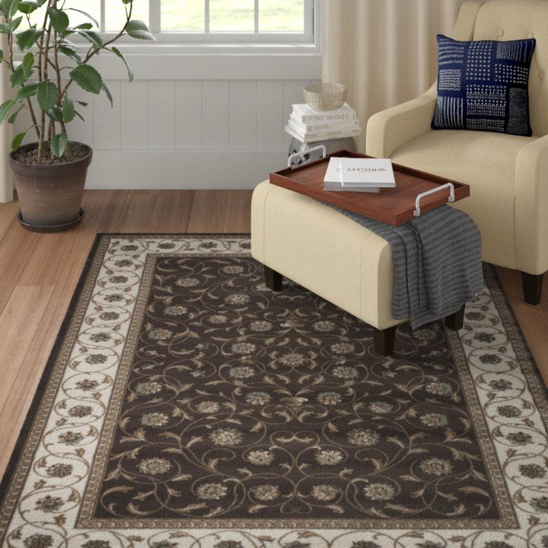 Tapis brun / ivoire Pisa, Rectangle 3 pi 3 po x 4 pi 11 po