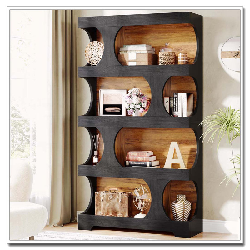 71.26" Tall 4-Tier S-Shaped  Display Storage Shelf For Living Room, Office, Bedroom