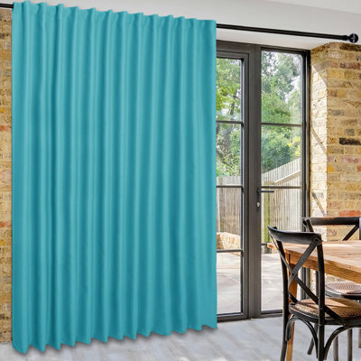 1 Panel Patio Sliding Door Curtains - Extra Wide Curtains for Glass Door, Privacy Room Divider Blackout Thermal Curtain Panel with Back Tab & Rod Pocket for Bedroom Partition