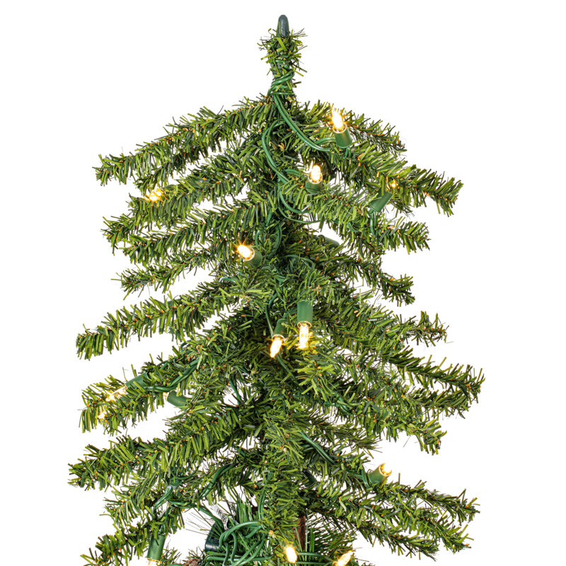 Natural Alpine Lighted Artificial Cedar Christmas Tree