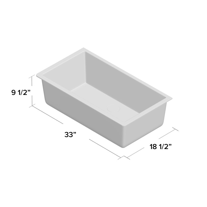 Quartz Classic 33" x 18-7/16" x 9-7/16" Undermount Kitchen Sink, Black