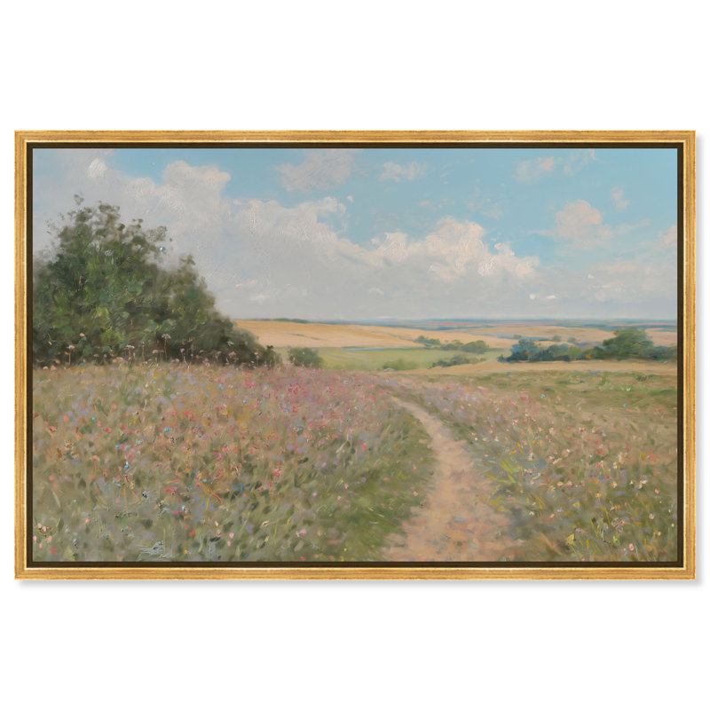 Emerald Pathway Canvas Landscape & Nature Print by Oliver Gal, Black Frame, 15 x 10, 11"H x 16"W, Gold Frame