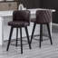 Tabourets de bar pivotants à 360 ° avec siège rembourré, base en bois noir, solide et stable, assemblage facile-1401000143
