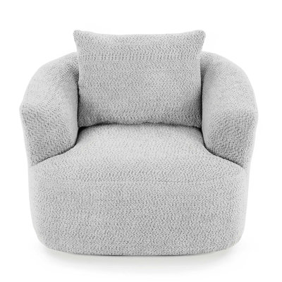 360° Swivel Chair,38.2" Accent Chair Sofa,Swivel Barrel Sofa Chair With A Throw Pillow
