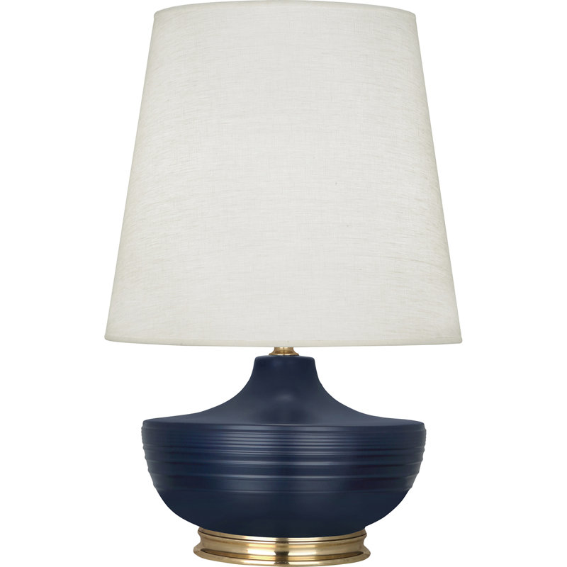 Nolan Table Lamp, Brass Base/Navy Shade