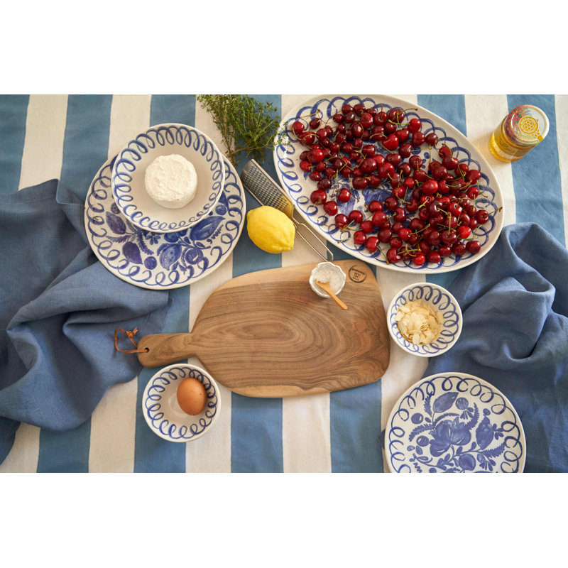 Amalfi Dinner Plate - 10.6", White/Blue