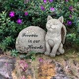 Cat Pet Memorials Forever in Our Hearts Statue
