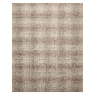 Tapis multicolore en laine à motif écossais moderne et contemporain crocheté à la main