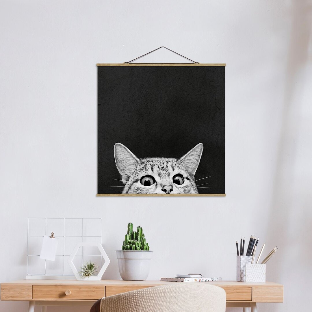 Wandbild Cat Black White von Laura Graves