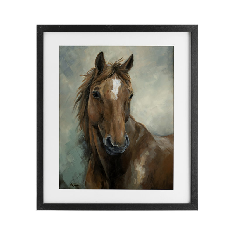 «Equine Horse», reproduction d'art encadrée sous verre, design par Lindsay Kivi Fine Art, Cadre noir minuit