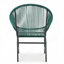 Ensemble de 2 chaises d'extérieur en osier, rotin bleu sarcelle et structure en fer-120992304