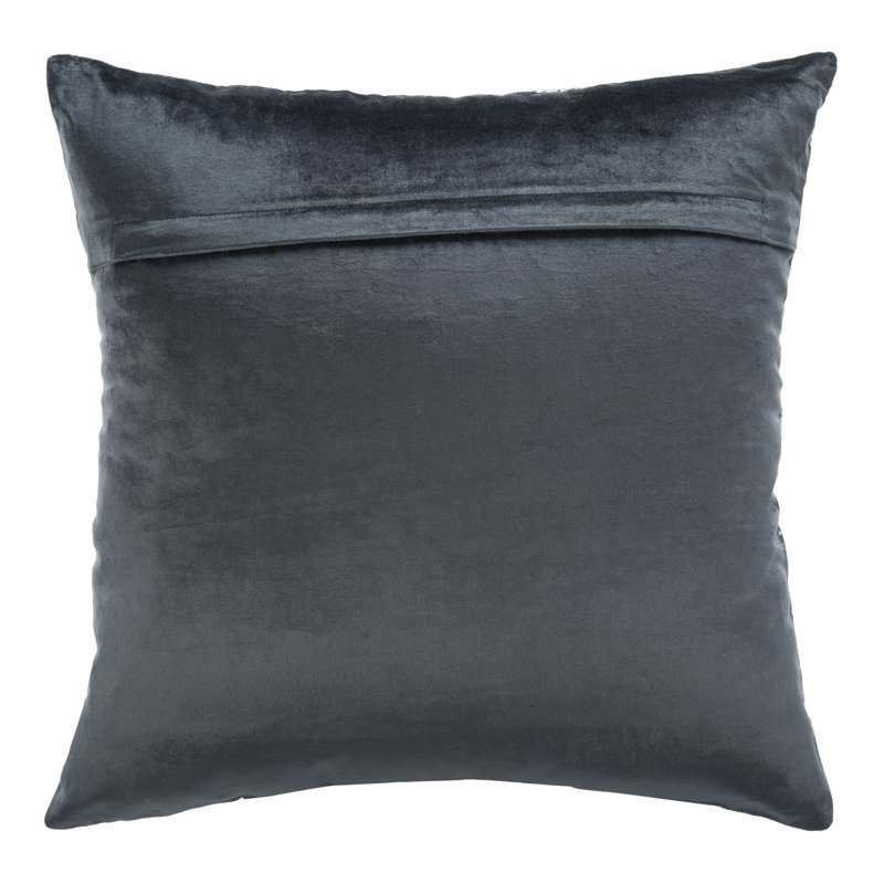Abstract Cotton Blend Reversible Throw Pillow, Blue/Silver, 18" x 18"