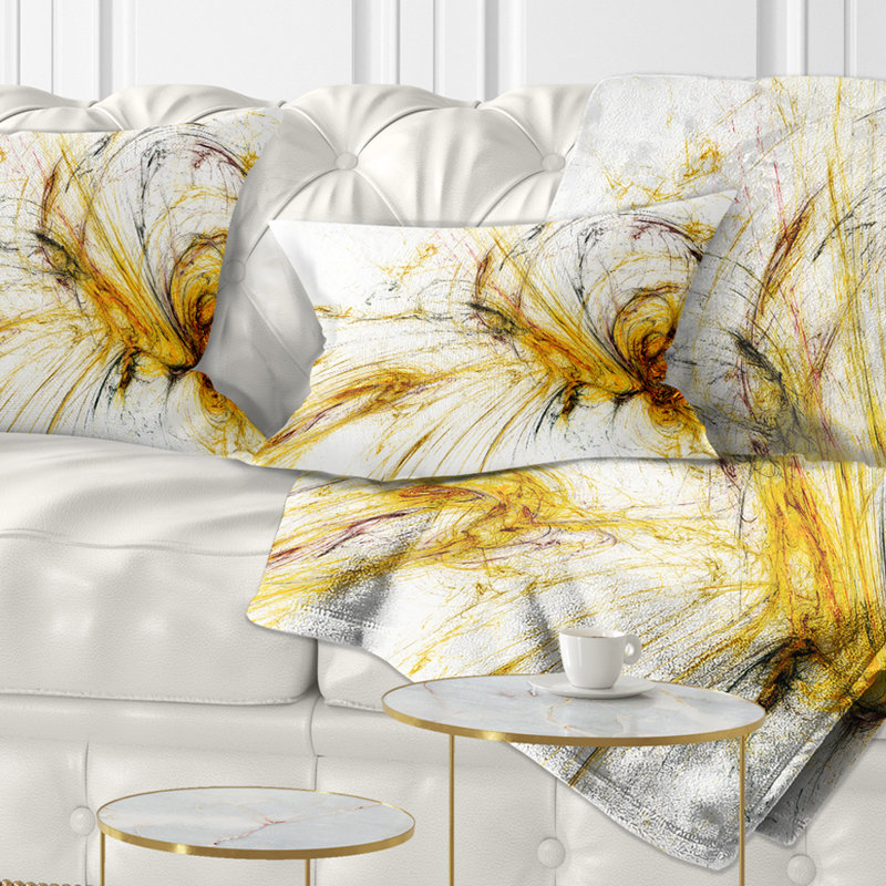 Coussin jaune à spirale jaune - imprimé abstrait