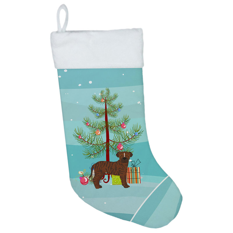Chaussette de noël joyeux de noël, Bullboxer brun