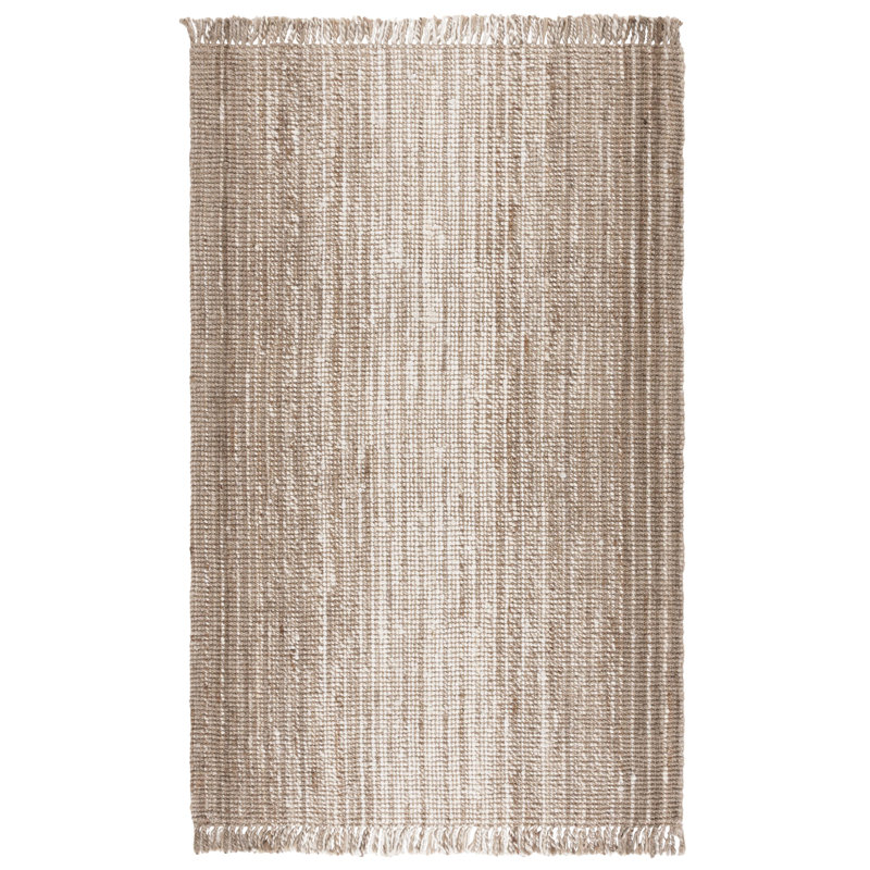 Tapis en fibres naturelles ivoire / gris Natural 843, Rectangle 9 pi x 12 pi