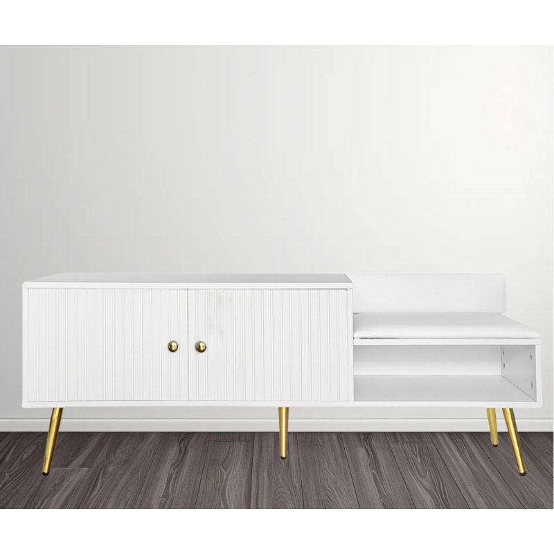 8 Pair Shoe Storage Bench, White