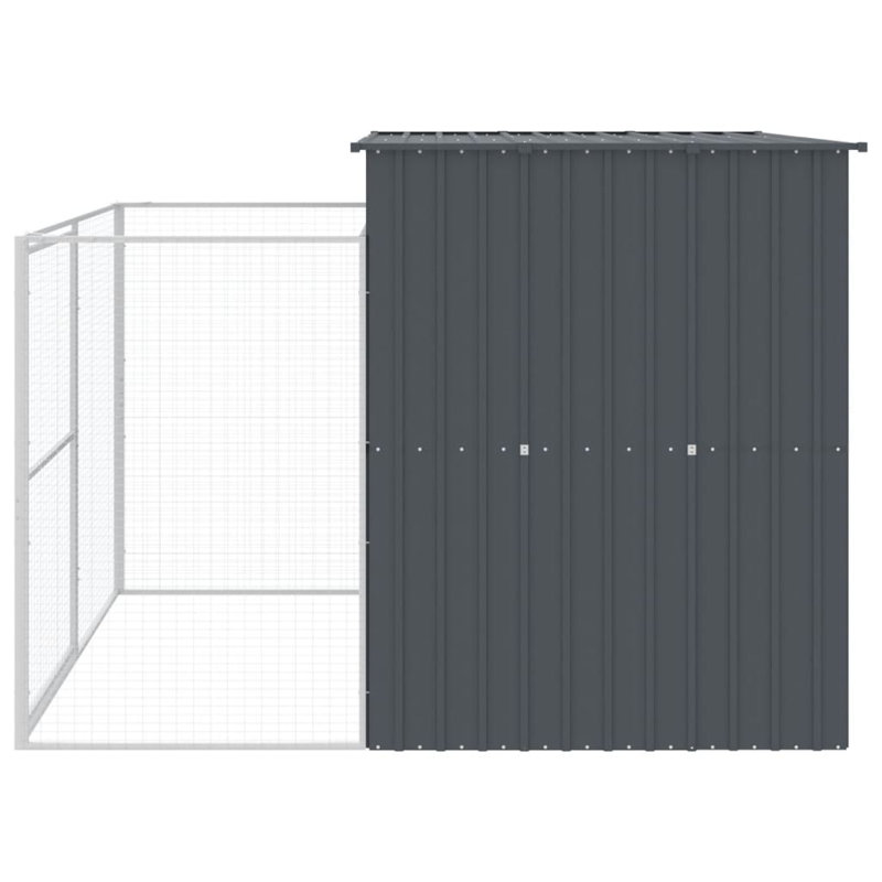 Niche pour chien en métal, Gris anthracite, H 71,3 po x l 84,3 po x P 99,6 po